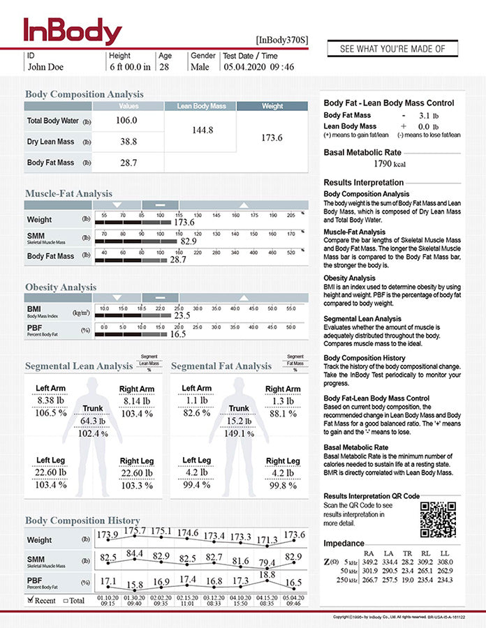 InBody 370S Result Sheets